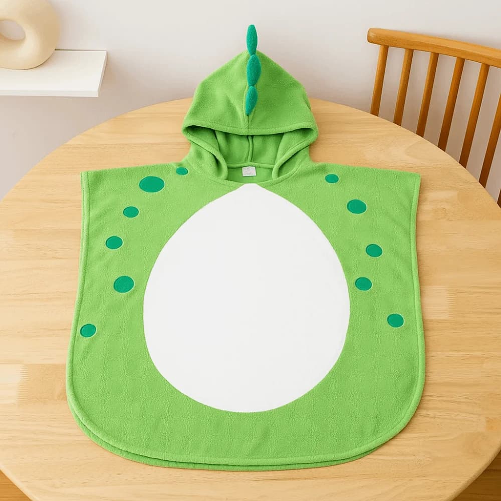Single layer baby poncho, soft bath towel with cartoons, baby shower cap, swimming cloth, baby hood bathrobe