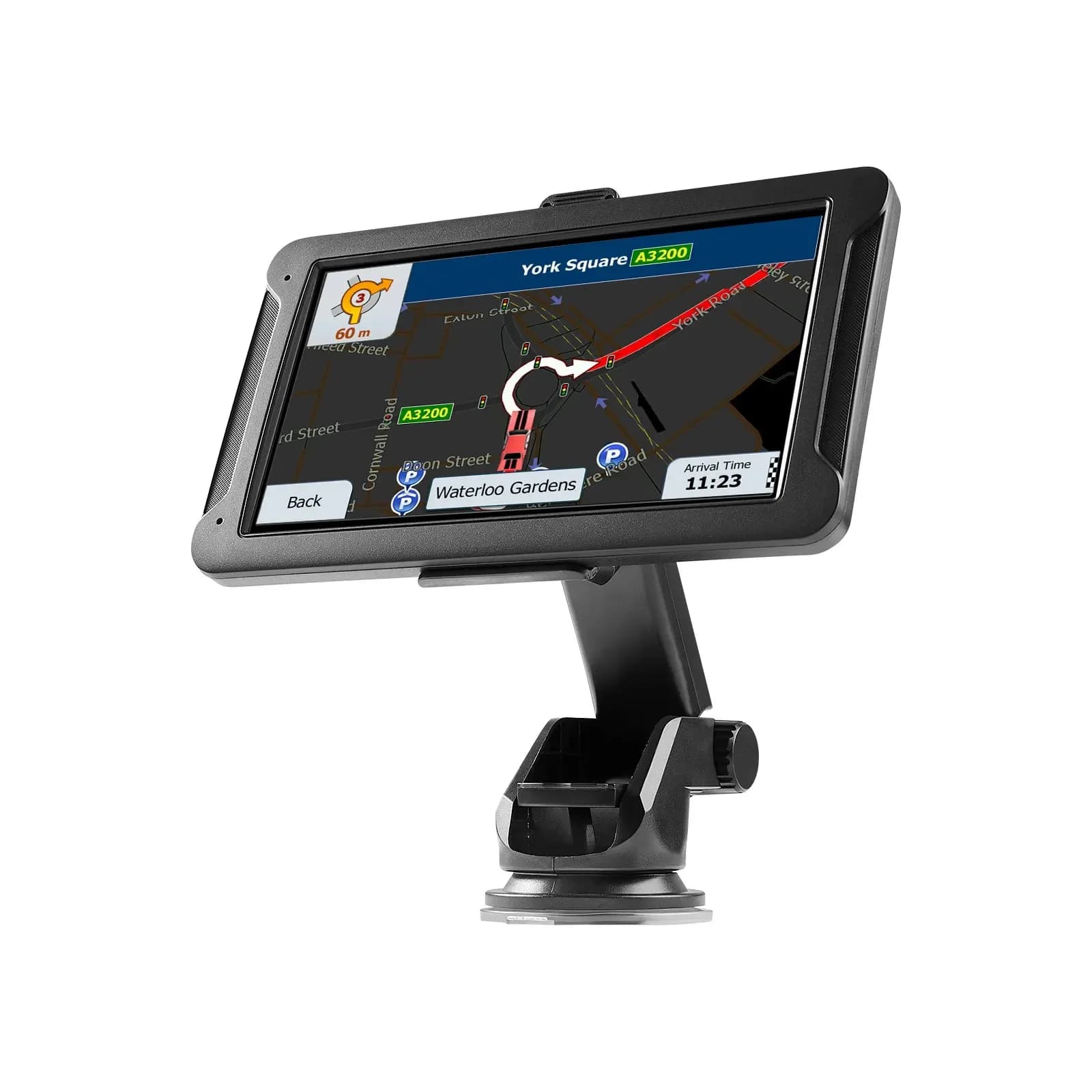 Navigatore GPS per auto con schermo touch da 7 pollici, sistema di navigazione GPS da 16 GB e dash cam