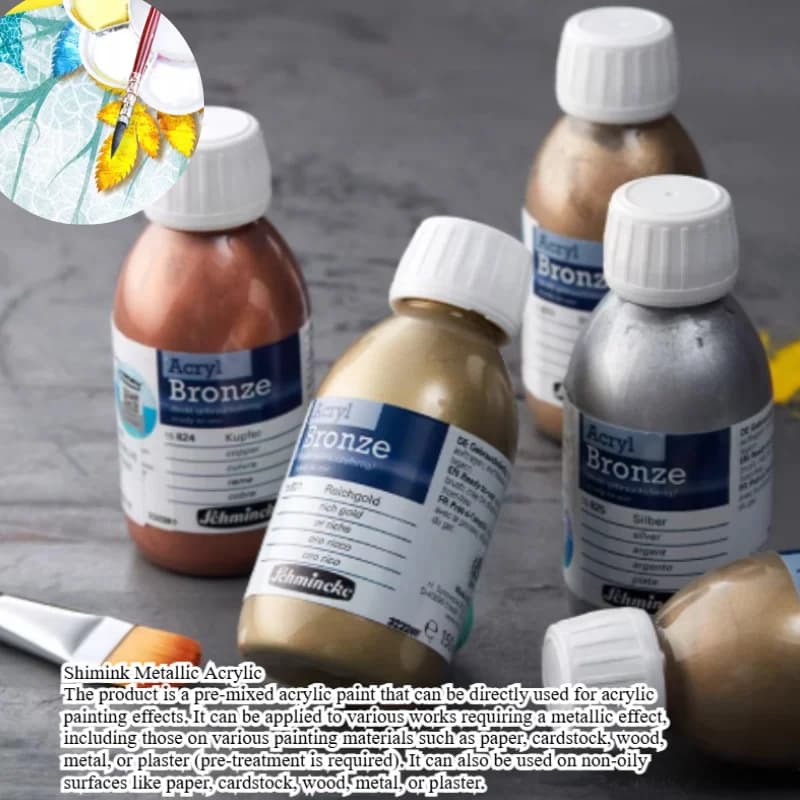 150ml Metal Powder Pigment Acrylic Pigment Student DIY Metal Paper Surface Painting Graffiti Coloring Auxiliary Acrylic Paint