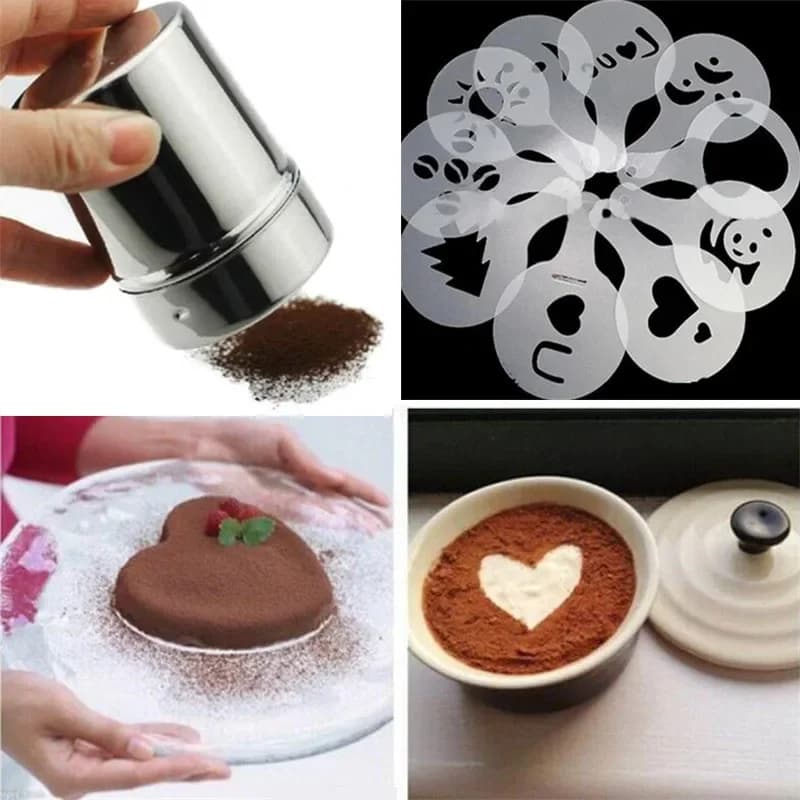 Stainless Steel Chocolate Shaker Cocoa Flour Coffee Sifter Powder Duster For Home Cafe Baking Dessert Latte Art Decoration Tool