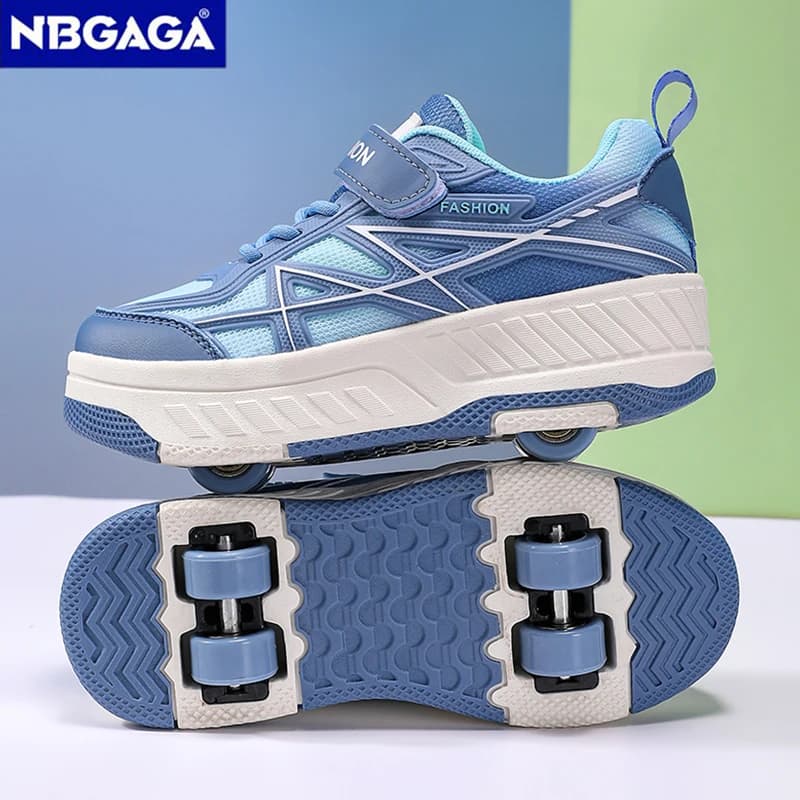 Scarpe con Pattini a Rotelle Staccabili a Quattro Ruote per Bambini e Ragazzi, Sneakers Sportive, Regalo di Compleanno