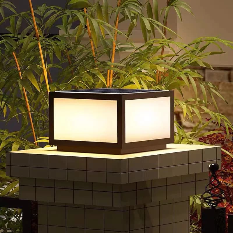 Lampada Solare da Giardino Moderna e Semplice, Luce a Colonna E27, Impermeabile IP65, Corpo in Alluminio LED per Porta del Giardino