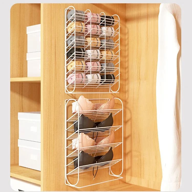 Wall-Mounted Storage Hanging Bag Closet Organizer for Underwear Socks No-Punching Required Dormitory Rack by Guangmanzhi