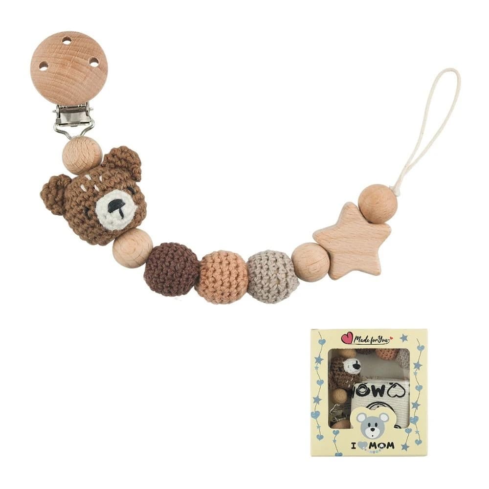 Children Nipple Holder Clips Pacifier Holder Clips Baby Pacifier Chain Baby Teether Toys Straps Crochet Animal Pacifier Clips