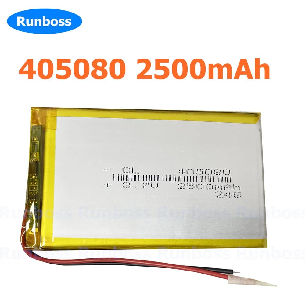 Batteria ricaricabile LiPo ai polimeri di litio da 3,7 V 2500 mAh 405080 Per GPS PSP tablet PC PAD DVD Power Bank laptop PDA telefono cellulare