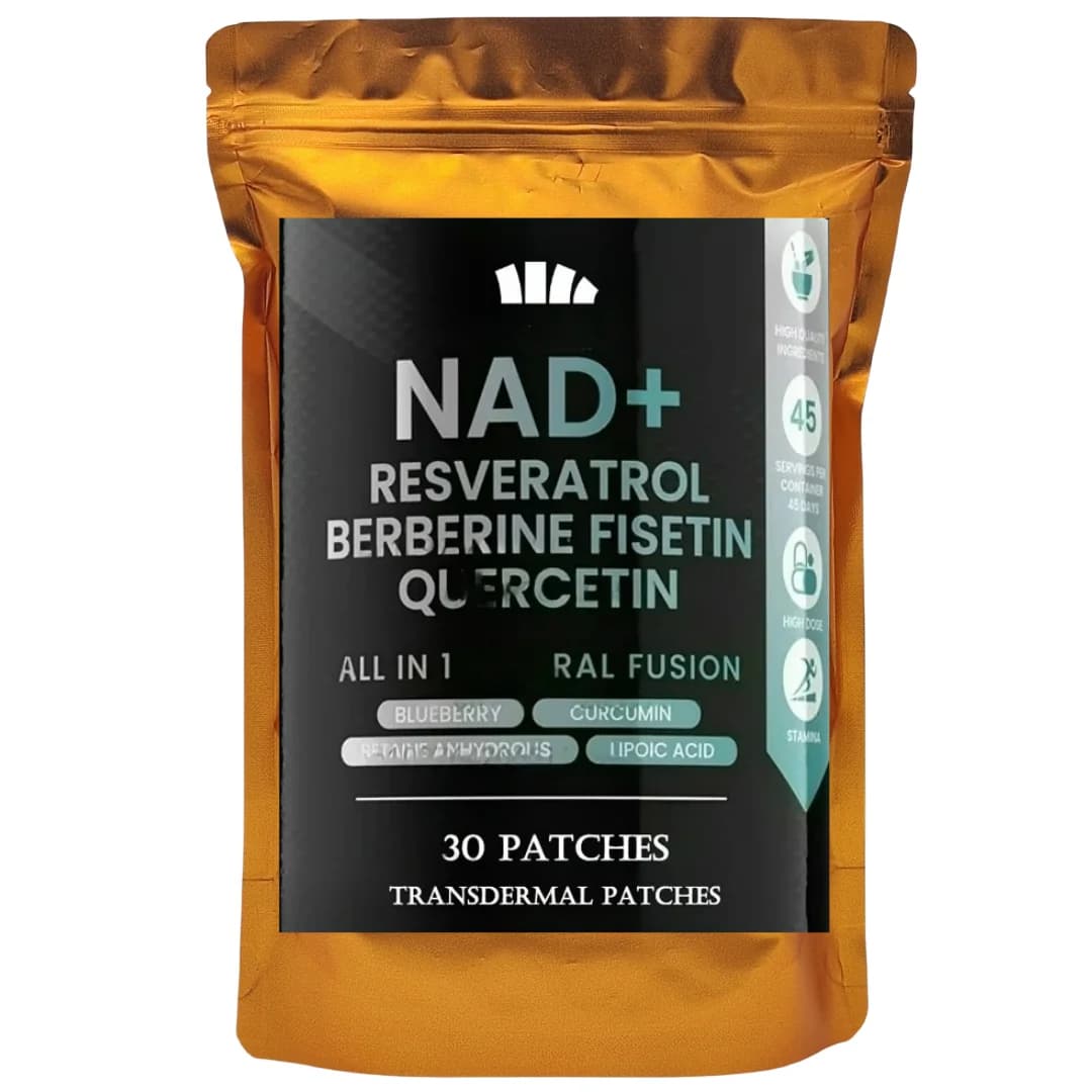 30 Patches Nad + Boosting Transdermal Patches With Nr + Resveratrol Turmeric + Quercetin - Cellular Repair, Healthy Aging
