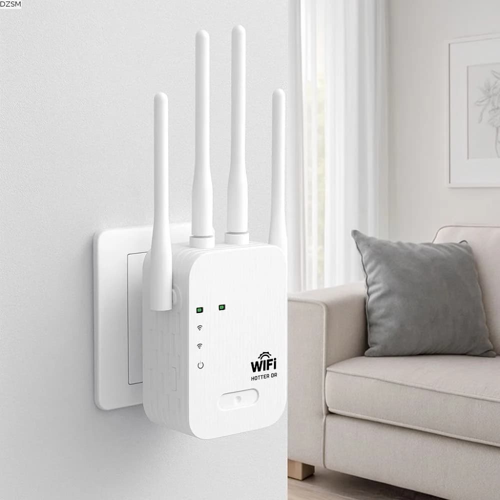 Durable 4 Antennas WiFi Repeater High Speed Dual Band WiFi Extender Heat Dissipation Stable Network Amplifier Entertainment
