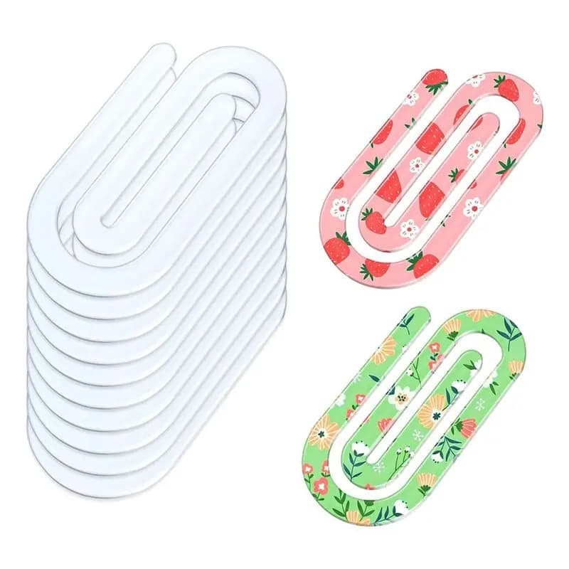 ABJN-10 Confezione di Clip per Carta in Acrilico per Sublimazione, Clip Giganti Trasparenti da 4 Pollici x 2 Pollici per Trasferimento a Caldo e Design Fai-da-Te