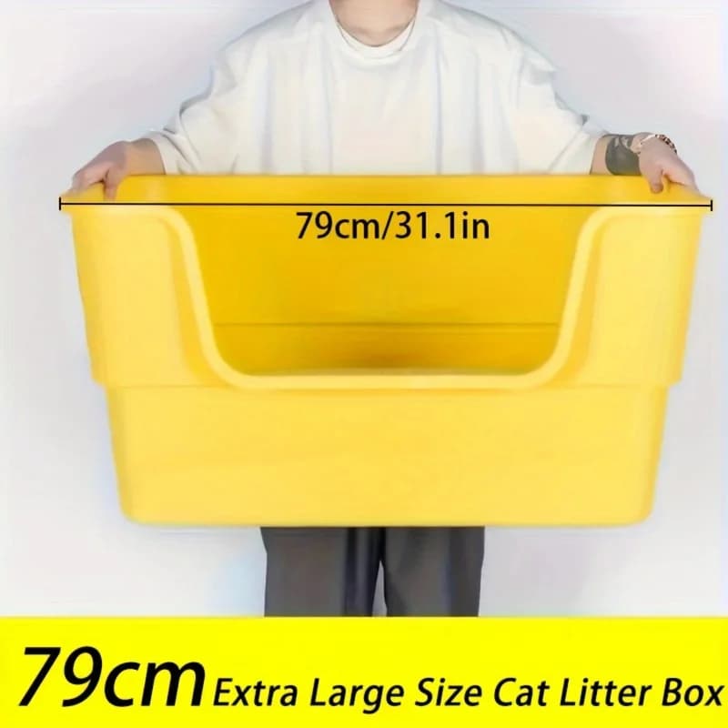 31-inch Extra-Large Foldable and Detachable Litter Box with Plastic Scoop—Easy To Clean and Suitable for Multiple Cats