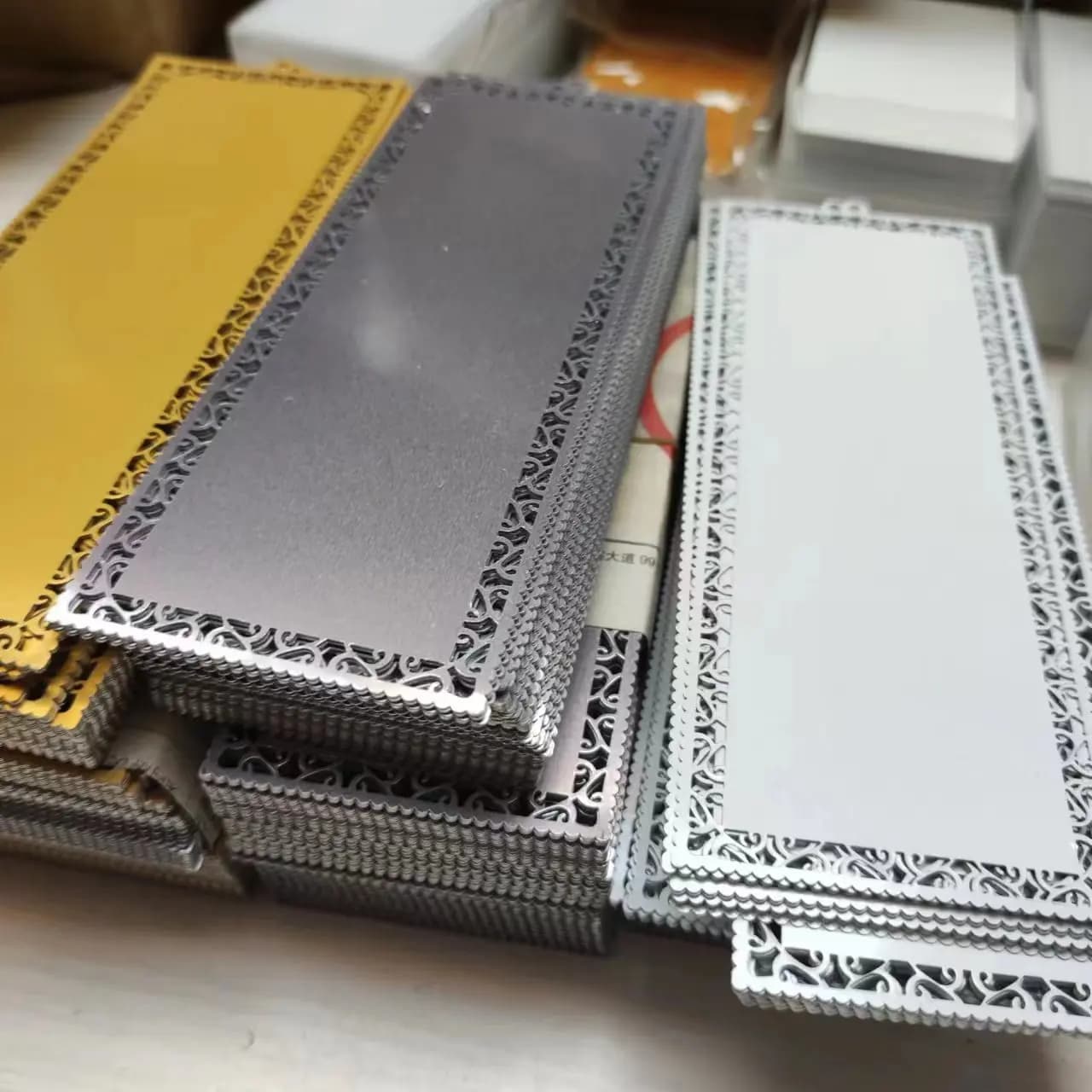 100 pezzi segnalibro in metallo per sublimazione vuoto stampa fai da te carta per trasferimento di inchiostro per sublimazione argento/oro/bianco spessore 0,2 mm