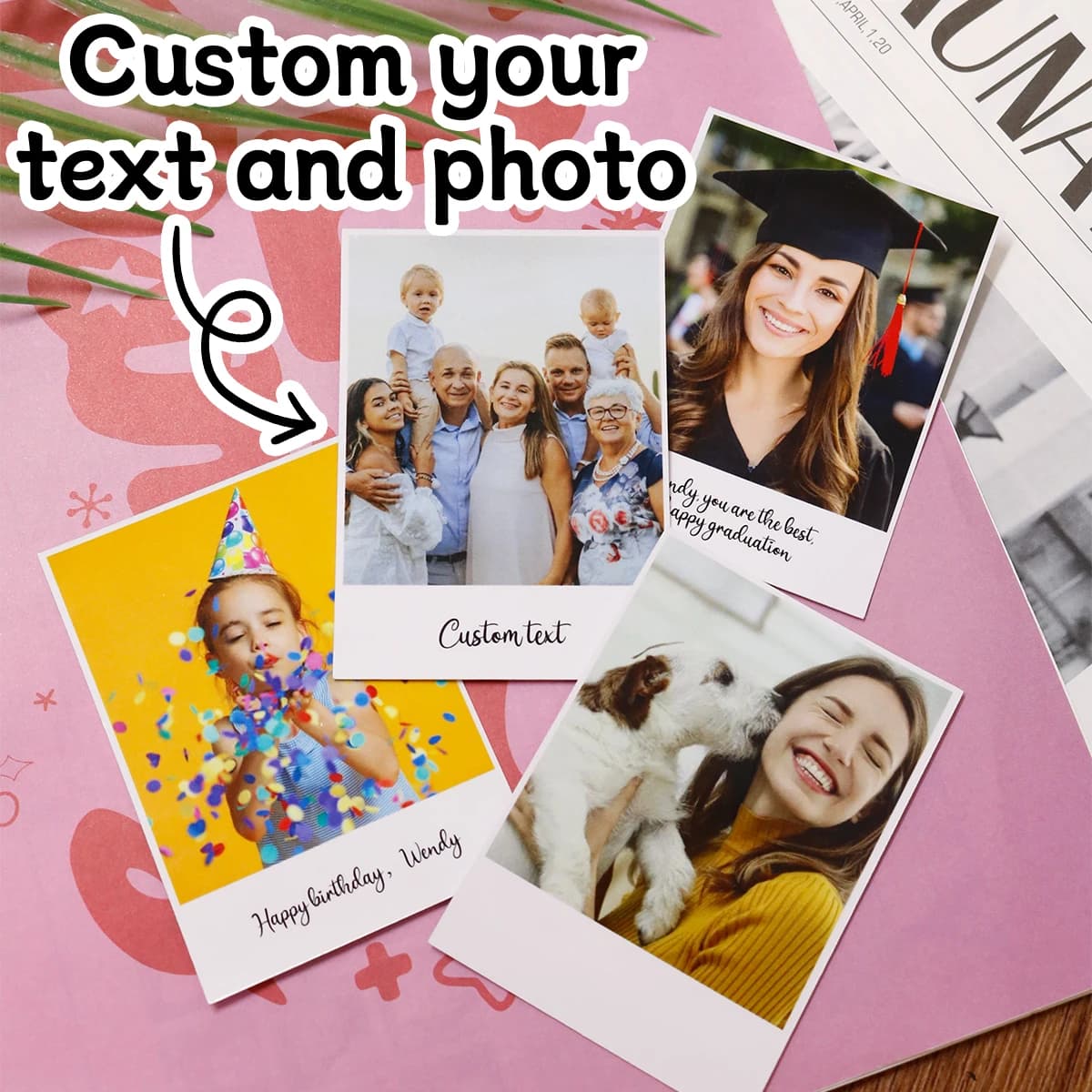 Foto e testo personalizzati, foto artistiche personalizzate, decorazioni fotografiche personalizzabili, adatte per regali di compleanno, anniversari
