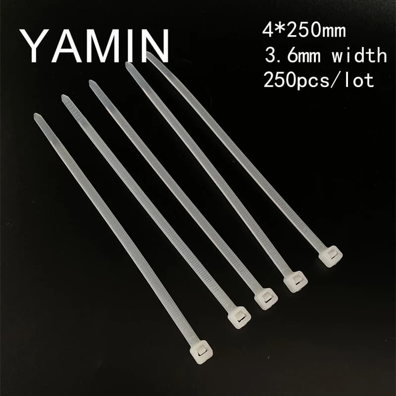 Fascetta per cavi in nylon di plastica tipo autobloccante 4 * 250mm Filo standard nazionale fisso bianco/nero 250 pz/lotto