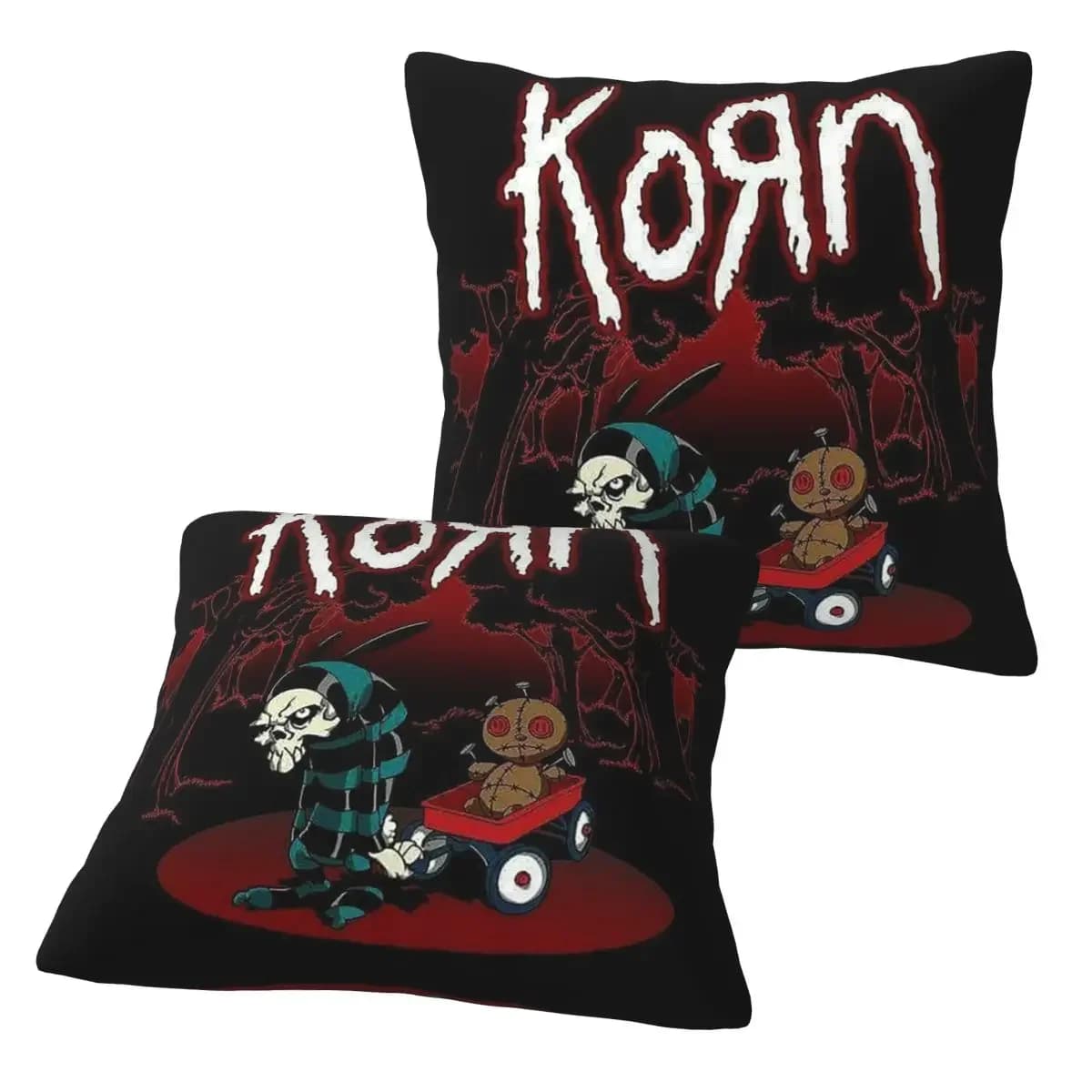 Korn Heavy Metal Band Album Tour 2024 2 pezzi Federa quadrata per cuscino, decorazione per cuscino, cuscino confortevole per divano di casa