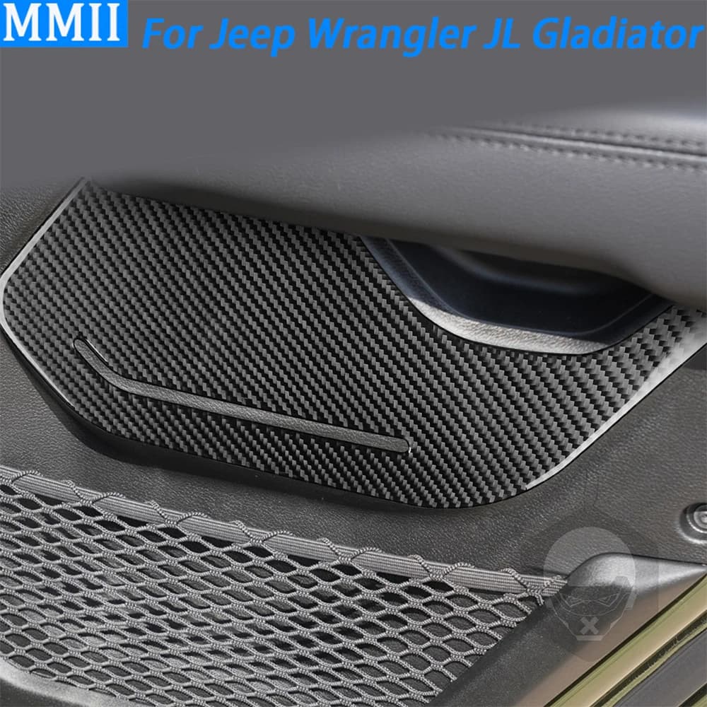 Per Jeep Wrangler JL 2018-2023 Gladiator 2020-2023 vera fibra di carbonio pannello porta posteriore copertura Trim accessori interni auto adesivo