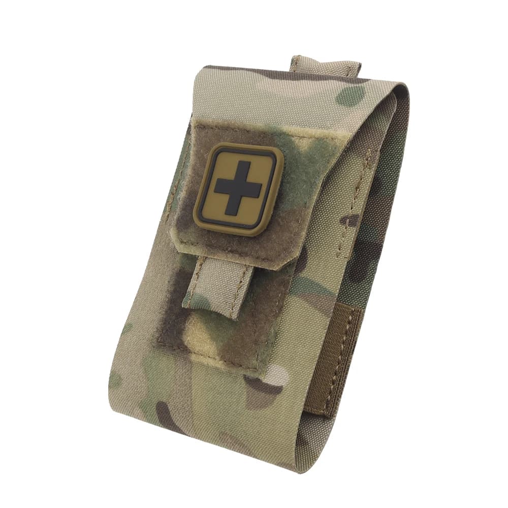 Kit di Pronto Soccorso Tattico, Kit EDC, Borsa Medica con Chiusura a Strappo, Marsupio per Campeggio, Escursionismo, Caccia, Alpinismo, Emergenze