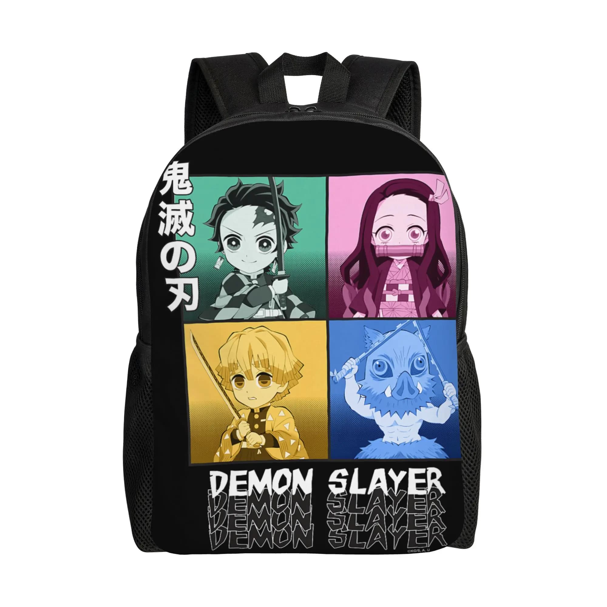 Zaini Bandai per bambini Demon Slayer Kimetsu no Yaiba Pop Art Chibi Daypack mochila School Zipper Closure Rucksack