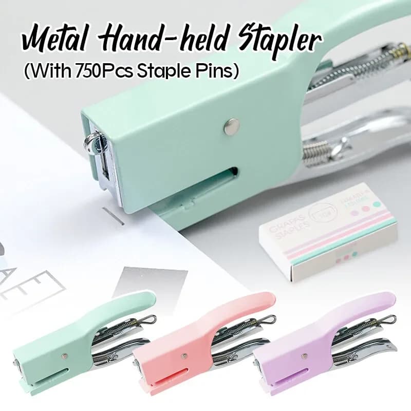 Mini cucitrice cucitrice portatile in metallo con pin per punti metallici da 750 pezzi cucitrice per ufficio portatile compatta per risparmiare manodopera cancelleria Kawaii