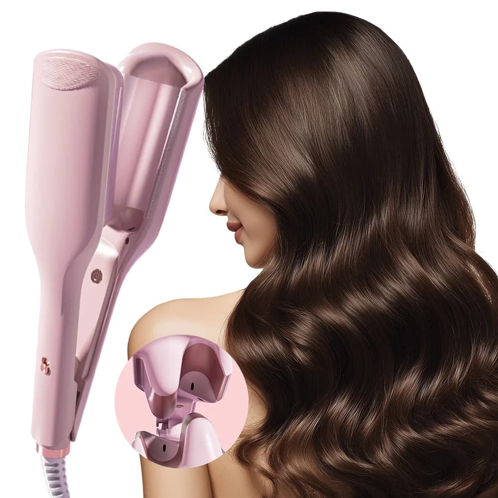 32 mm deep V wave with 80 m negative ions, 10 minute styling for long-lasting beach waves, anti-coating ceramic wavy