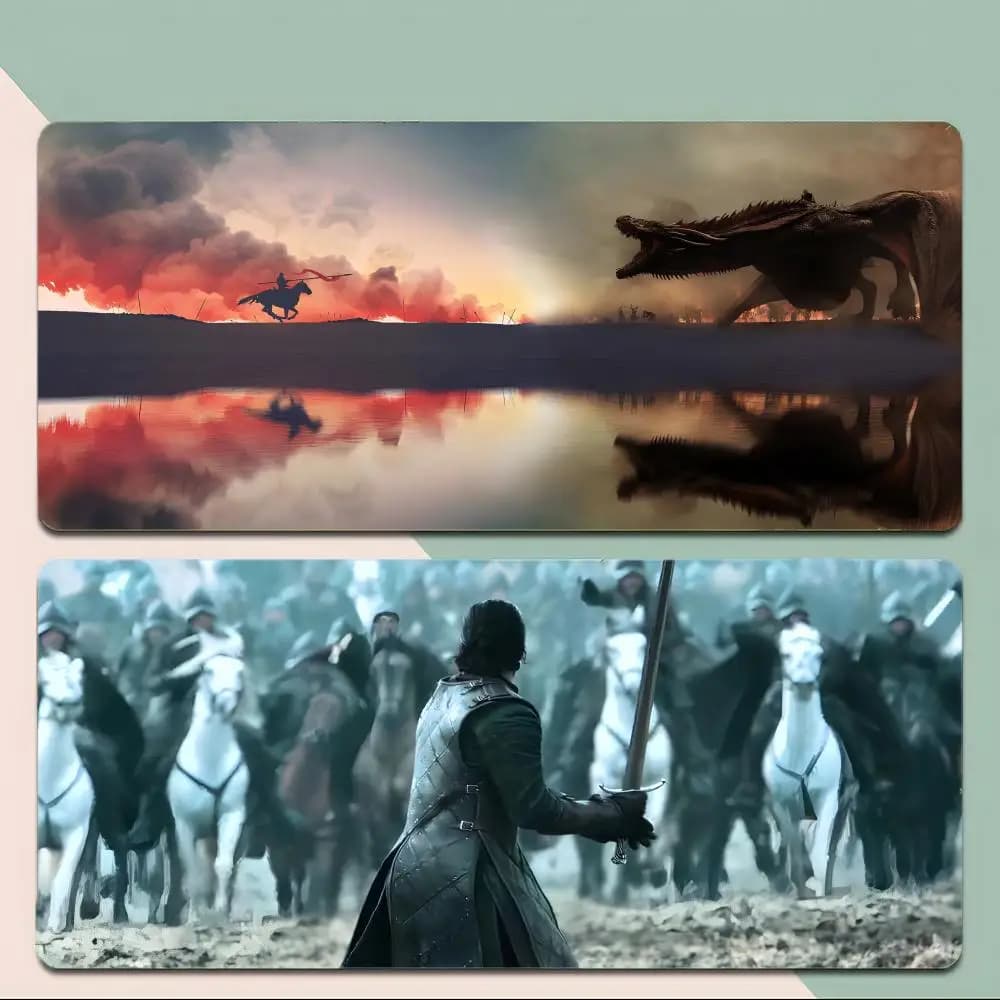 novel epic A-A Knight of the Seven Kingdoms Mouse Pad Thick Stitched Edge Gaming Mousepad Large Non-Slip Desk Mat
