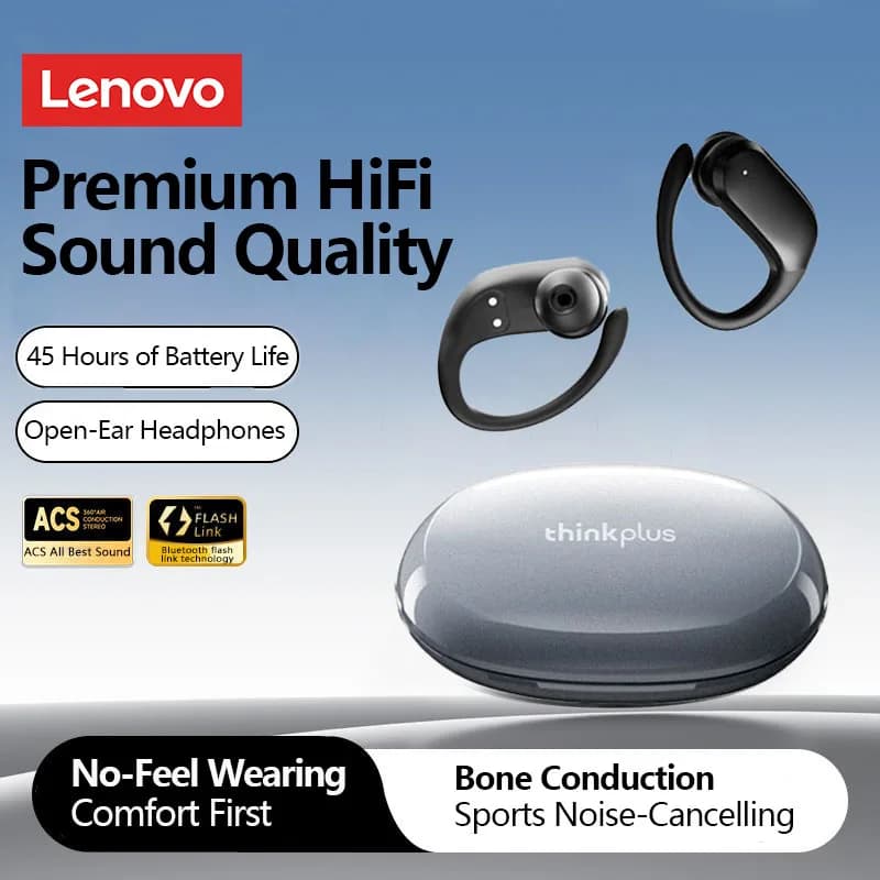 Nuove cuffie Bluetooth wireless Lenovo XT55 Cuffie stereo da gioco con cancellazione del rumore Batteria a lunga durata Auricolare sportivo con microfono