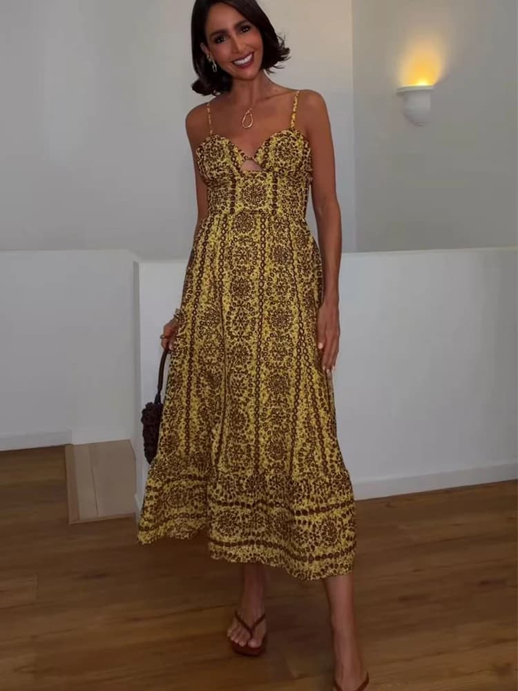 Women Embroidery Hollow Out Dress Summer Sexy Backless Midi Dresses 2026 New Female Holiday Beach Dress Vintage Elegant