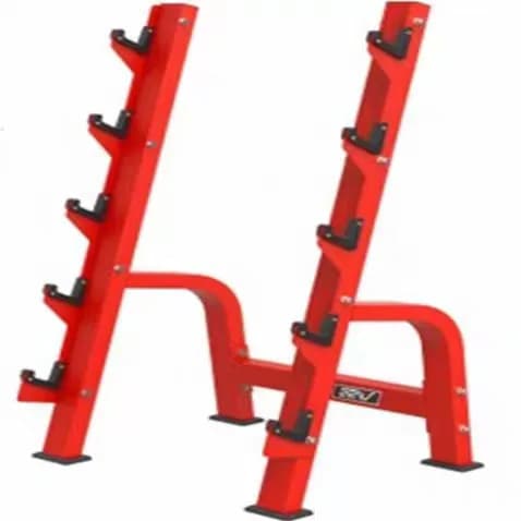 Gym fitness support with metal barbell support with weight plate