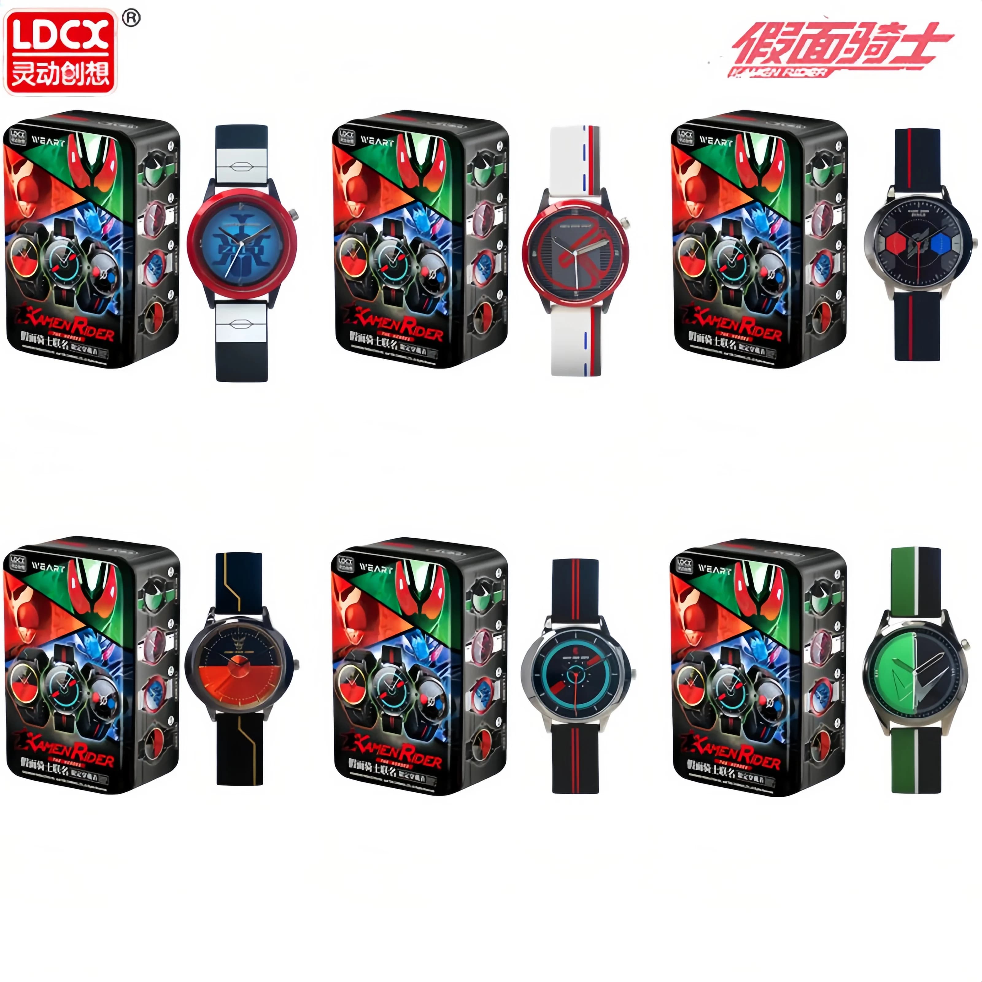 LDCX WEART Kamen Rider Collaboration Quartz Watch Anime Cosplay Waterproof Silicone Wristwatch Men Fans Collectible Gift