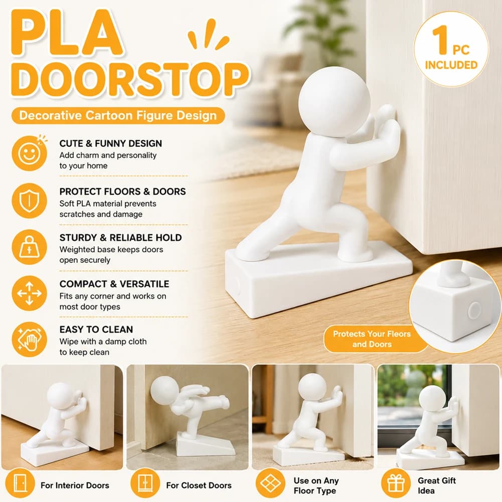 Funny Door Stopper No Drilling Pet-Friendly Wedge for Home Apartment Workplace Dormitory Bedroom Garage Living Room