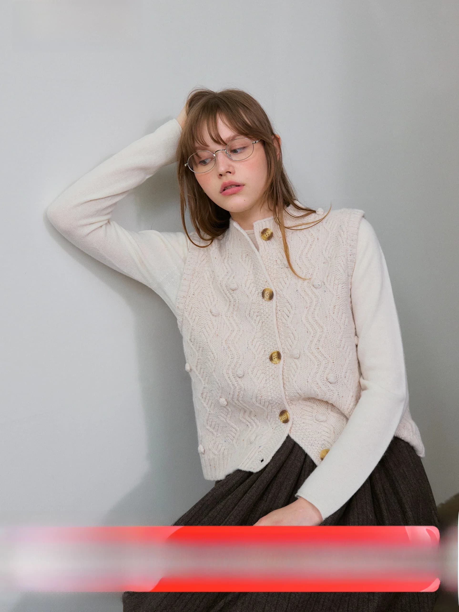 Handmade Pure Woolen Vest Women's Autumn Winter Fashion Thick Needle Knitted Sweater Retro Style Layering Clothing Soft Cozy