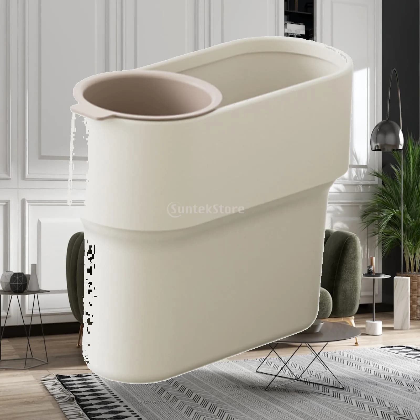 Trash Can with Detachable Mini Cup Wastebasket Fashion Garbage Container Garbage Can for Living Room Kitchen Hotel Entry Home