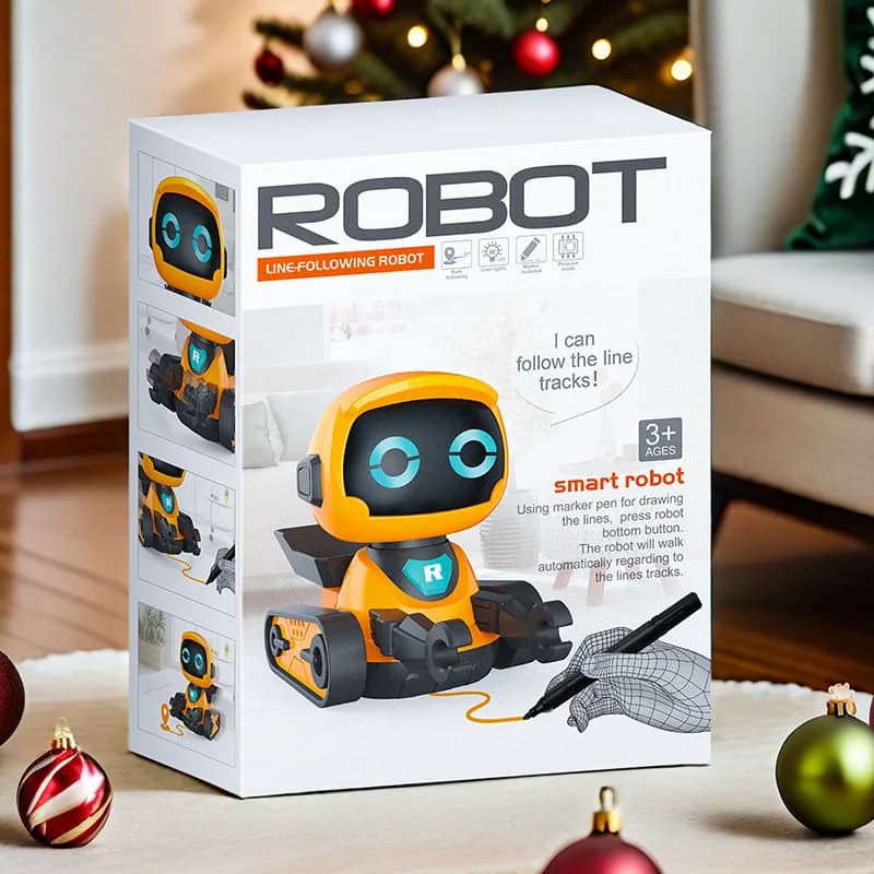 Robot Intelligente Seguilinea con Effetti Sonori, Giocattolo Educativo Creativo per Hobby Domestici Indoor