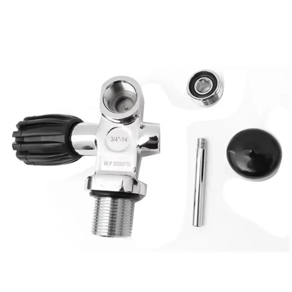 Nuova valvola subacquea ad alta pressione in metallo Accessori per immersione con valvola per serbatoio per immersione per sport acquatici argento