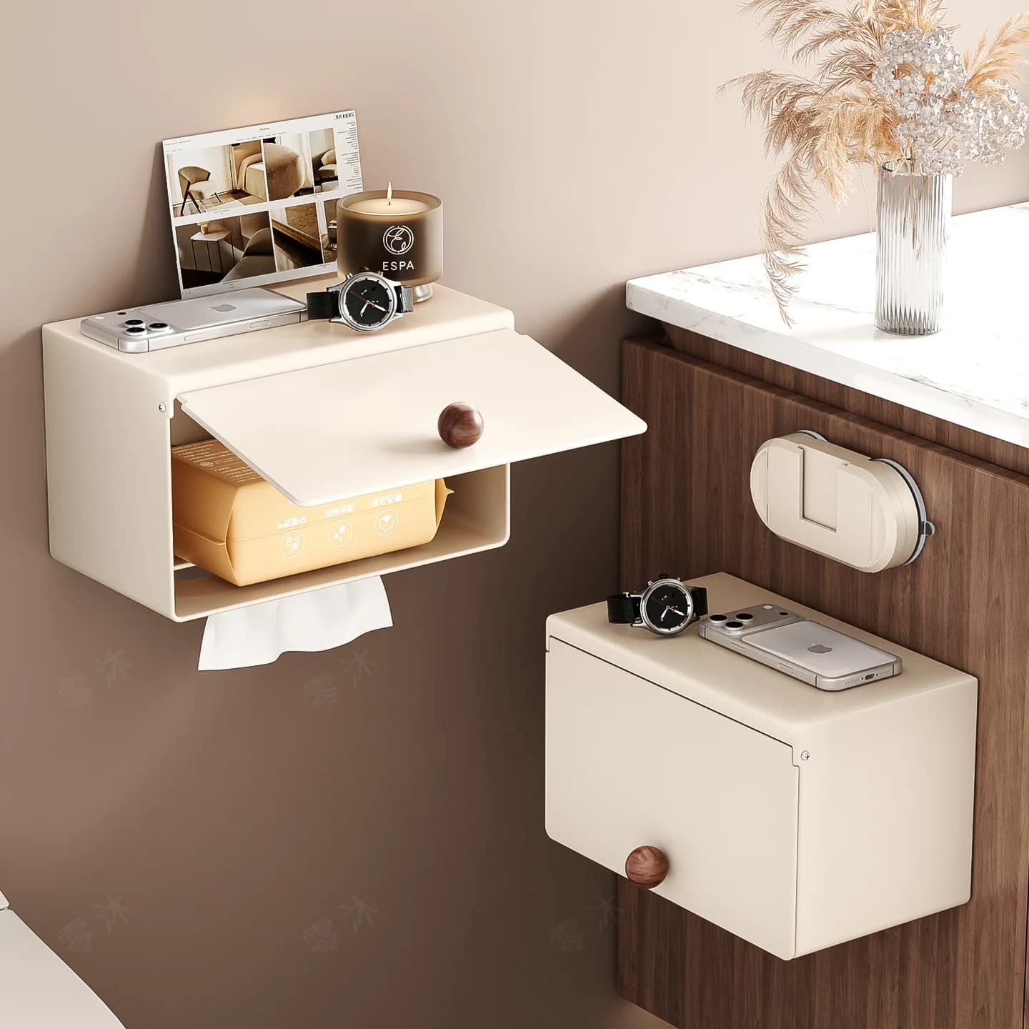 toilet paper holder Suction cup toilet paper box no punching wall mounted bathroom toilet tissue box roll paper holder bathroom