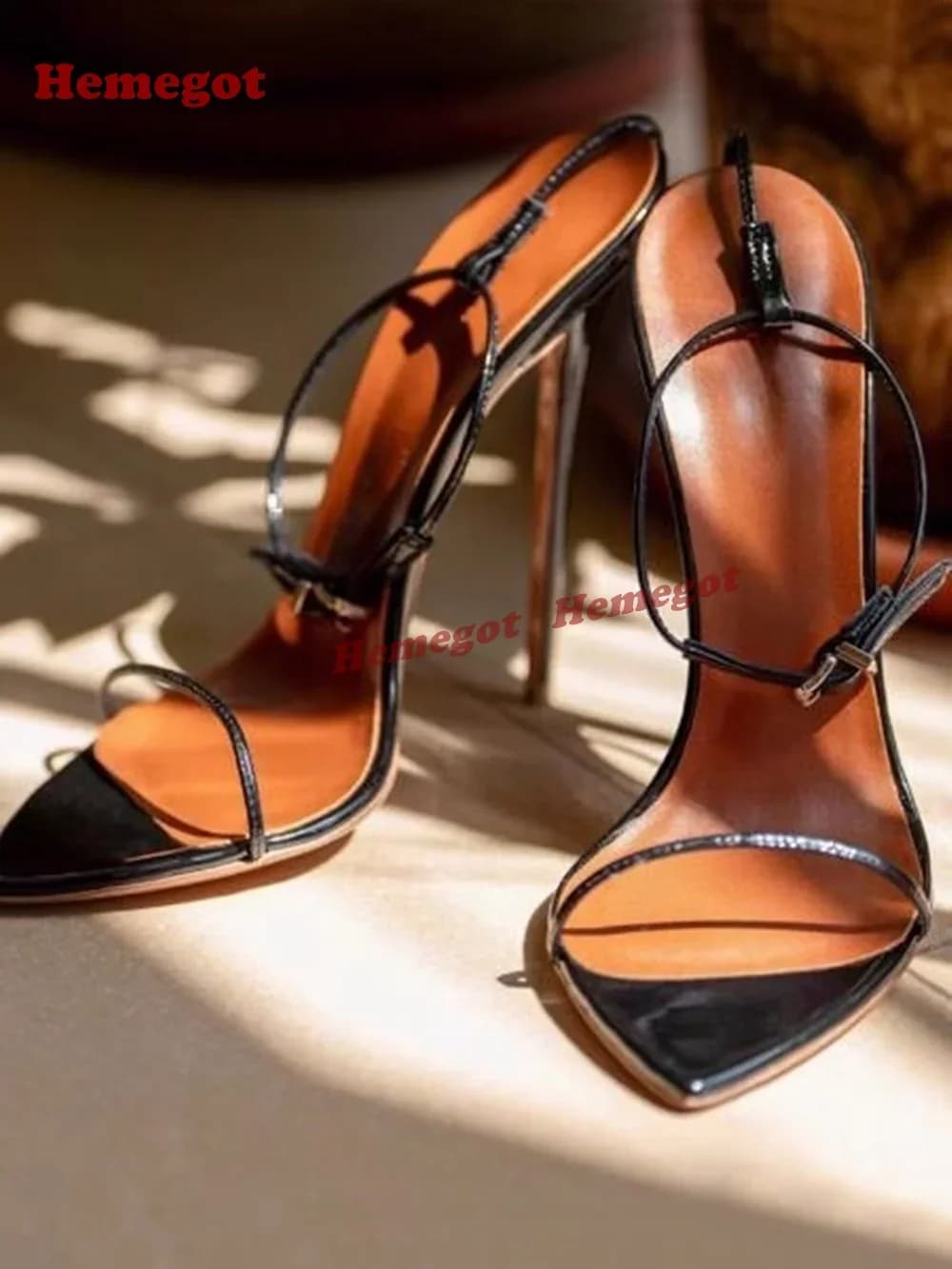 Sandali da Donna con Tacco Alto Sottile e Fibbia, Neri con Cinturini, Tacco a Spillo, Punta Affusolata, Eleganti e Sexy, Scarpe Estive 2026