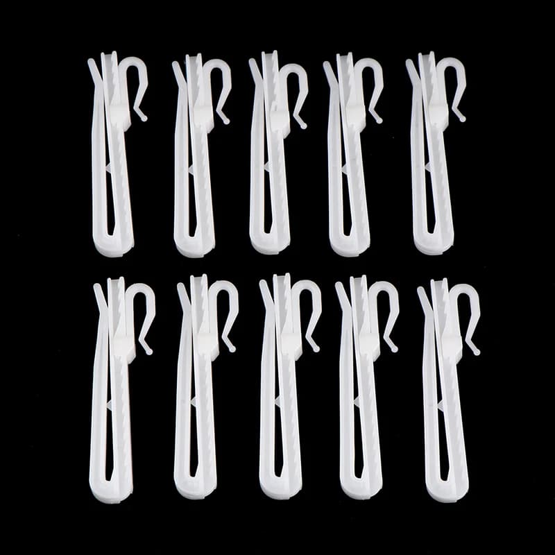 10Pcs ganci per appendere la tenda gancio per tenda in plastica bianca per finestra ad anello per accessori per tende da ufficio in casa 7cm/8.5cm
