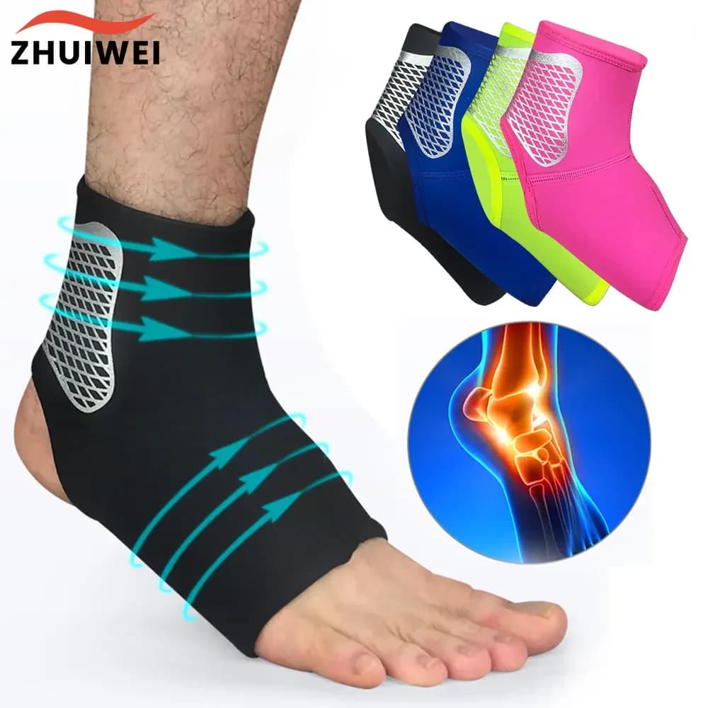 1 pair of sports socks for ankle support, elastic and breathable, protection for sprays and sprains, for cycling, running, basketball, football, fitness