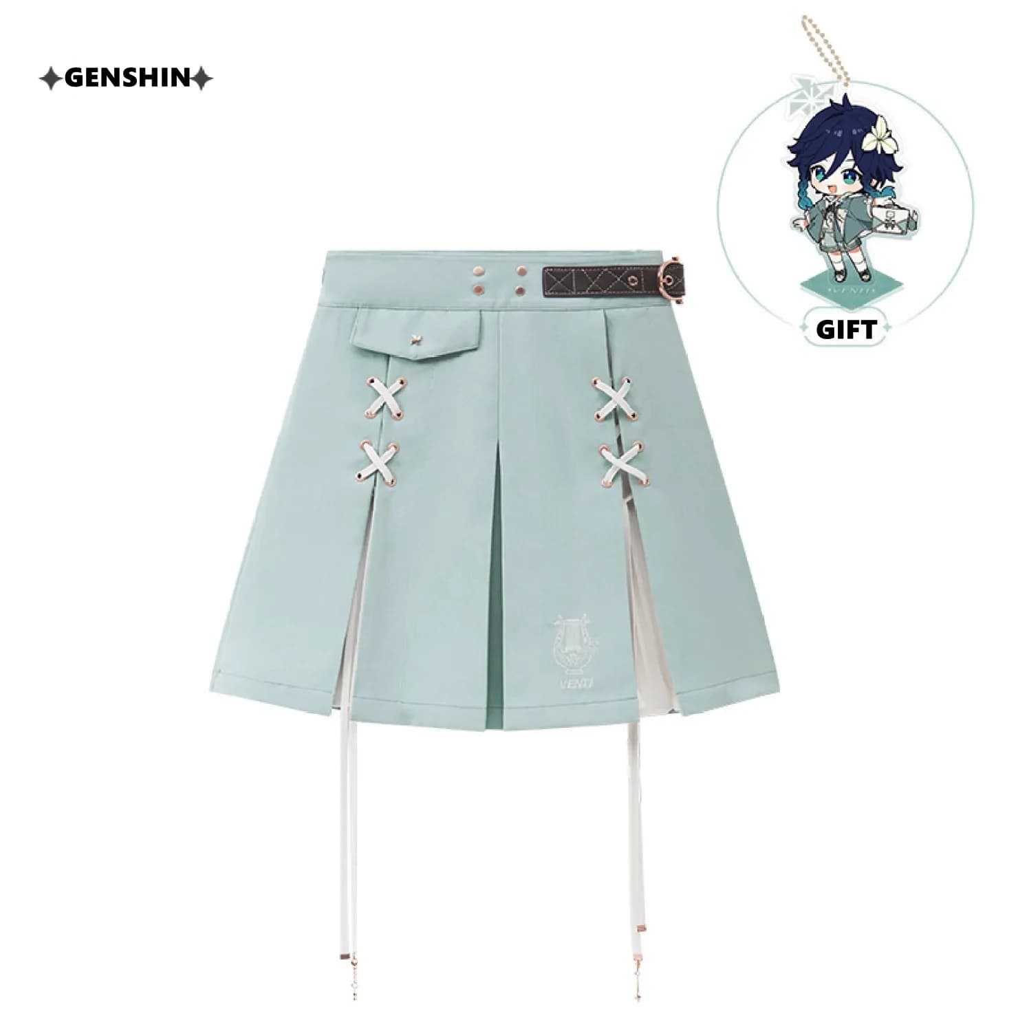 [Genuine] gioco GENSHIN IMPACT Venti temi impressioni costumi ragazze JK gonna Anime Cosplay Summer Bottom Dress ciondolo acrilico