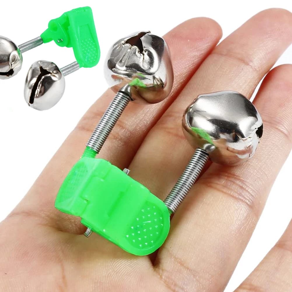 GRATIS FISHER 50 pz/lotto Campane di Allarme per la Pesca in Mare, Campana per Asta da 5 cm con Clip, Allarmi per Campane di Pesce Gatto, Doppio Anello di Avviso Allarme Morso di Pesca