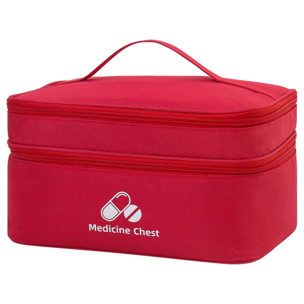 Borsa per la conservazione dei medicinali Kit di emergenza da viaggio multifunzionale Organizzatore di medicinali a doppio strato Kit di pronto soccorso leggero per esterni