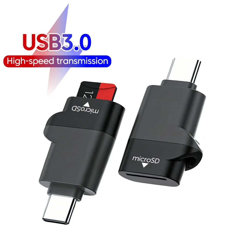 Lettore di Schede TF Esterno Nero Allungabile per Memory Stick USB C 3.0 per iPhone 17 16 Mini