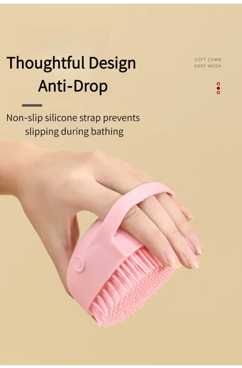2PCS Pet Bath Brush with Shampoo Dispenser – Soft Silicone Massage Brush, Rich Foam & Gentle Deep Cleaning for Dogs and Cats