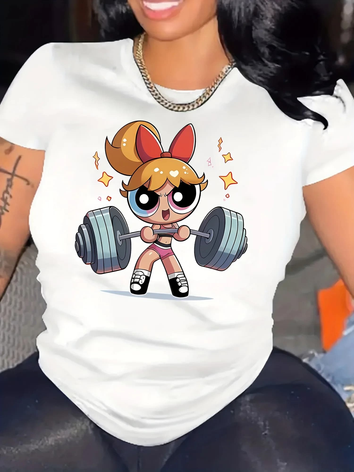 Women's Cute Body Weight Exercise T-shirt, Gym for All Seasons, casual for Women, Harajuku sleeve, casual aesthetic clothing