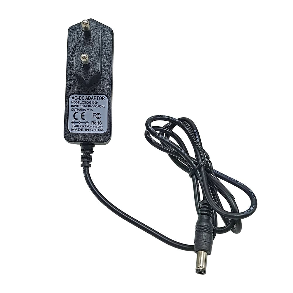 Adattatore di alimentazione per pedale per chitarra DC 9V 1A AC nero parti di chitarra per strumenti musicali per pedale effetti spina europea