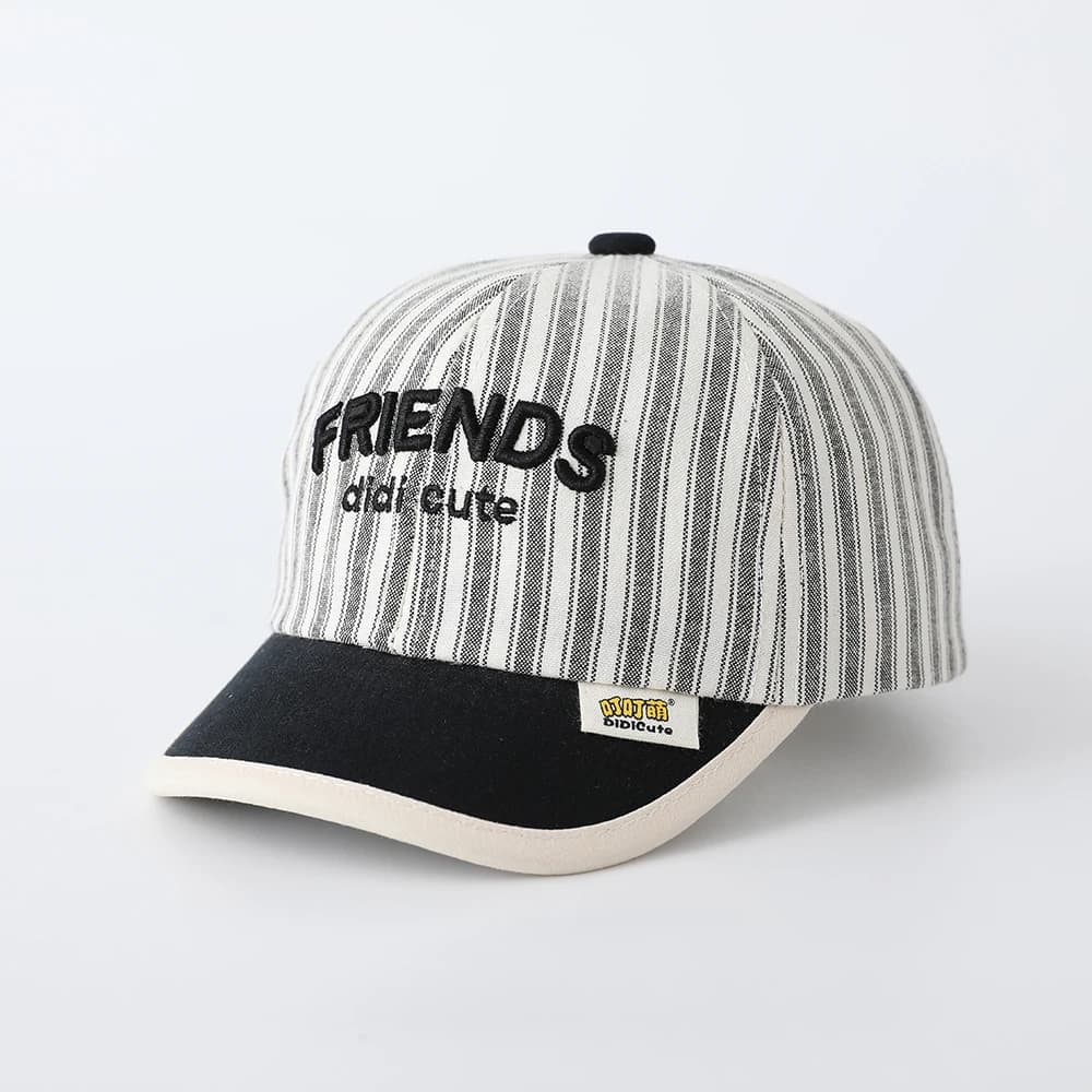 Children's "Friend" striped sweatshirt cap, multi-color sun hat. This cute and adorable style issuitable for children aged 3 to6