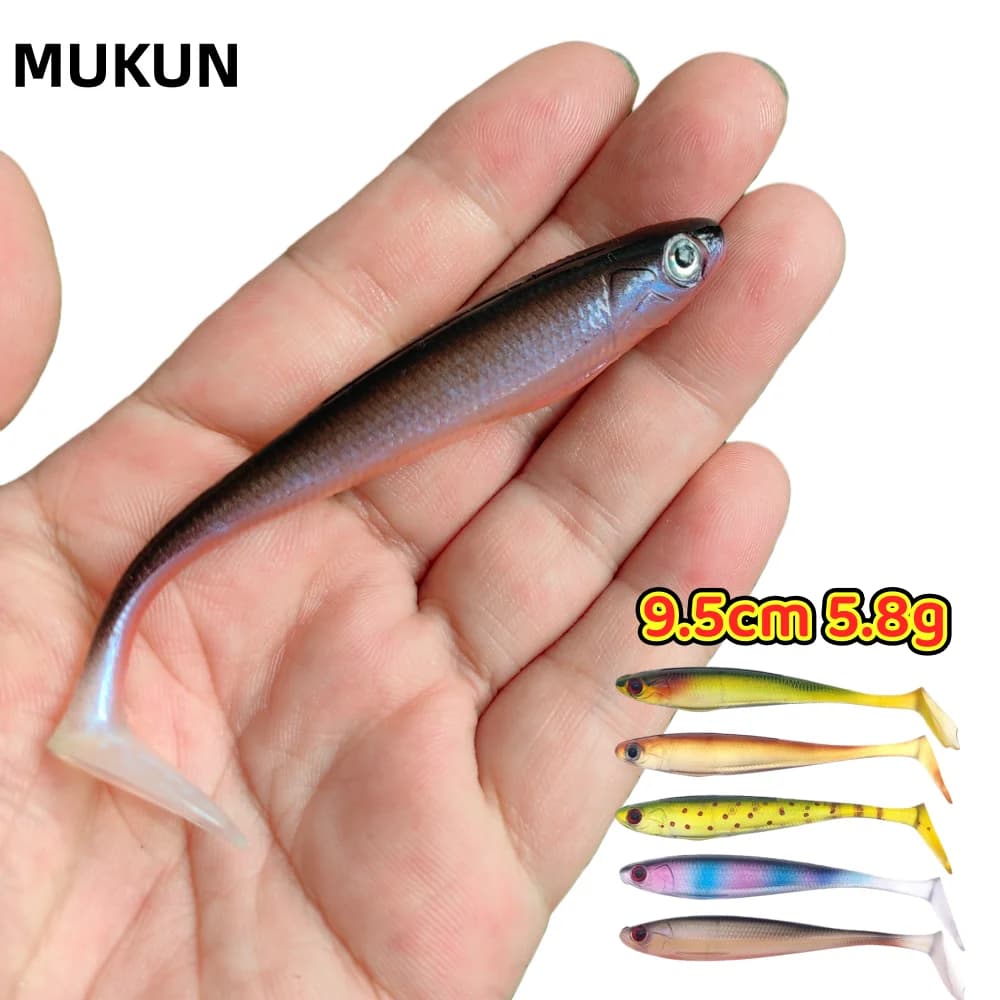 7 pz/set Doppio Colore Silicone Esca Morbida Facile Shiner Jig Wobblers per Carpa Spigola Swimbait Pesca Artificiale Verme Esche