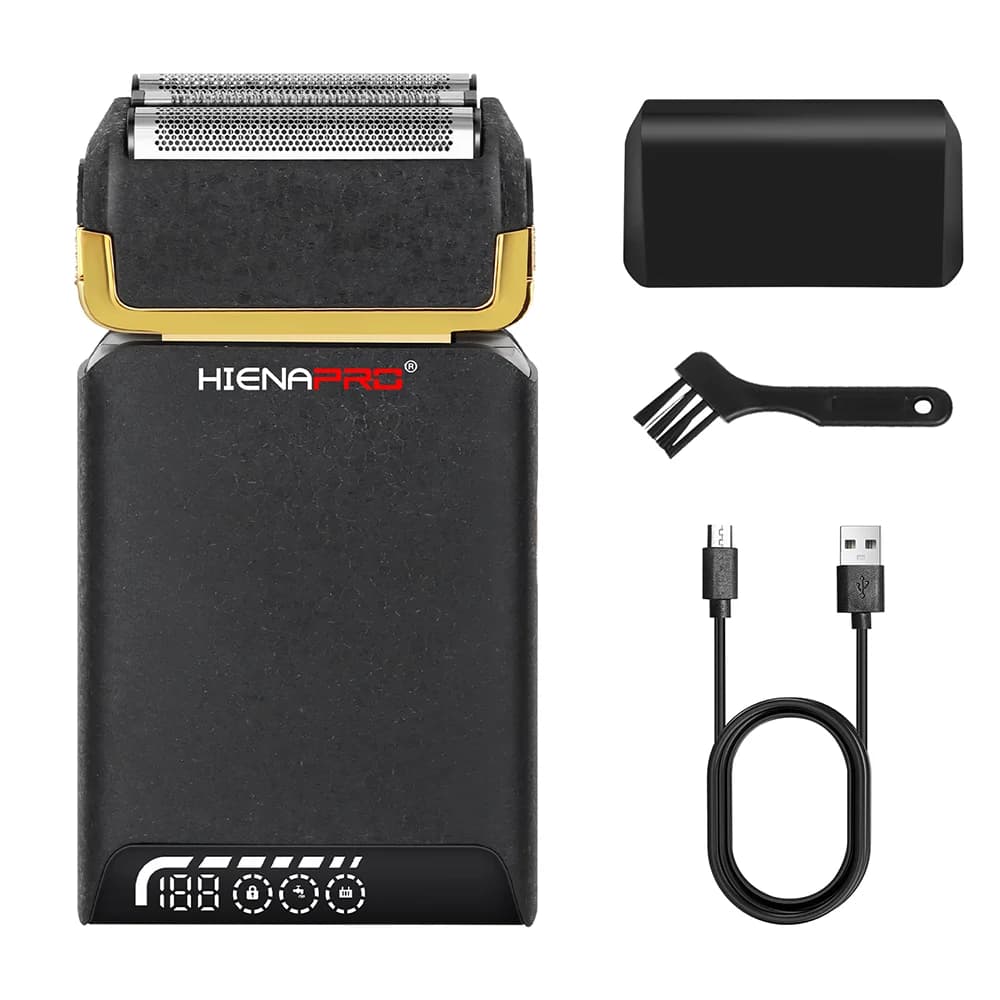 HIENA Electric Razor for Men, Double Lama Oscillante, Portable Rulebarba, Rechargeable, USB Charging, Mini Razor for Men