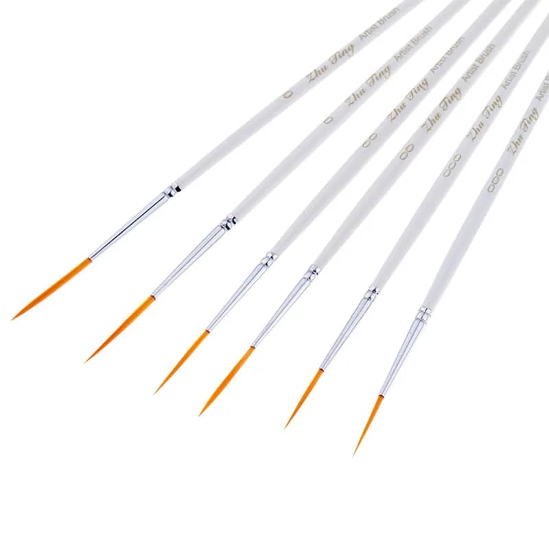 6 pezzi lungo/corto gancio linea penna pennello rotondo nylon capelli nail art linea disegno penna per pittura materiali artistici