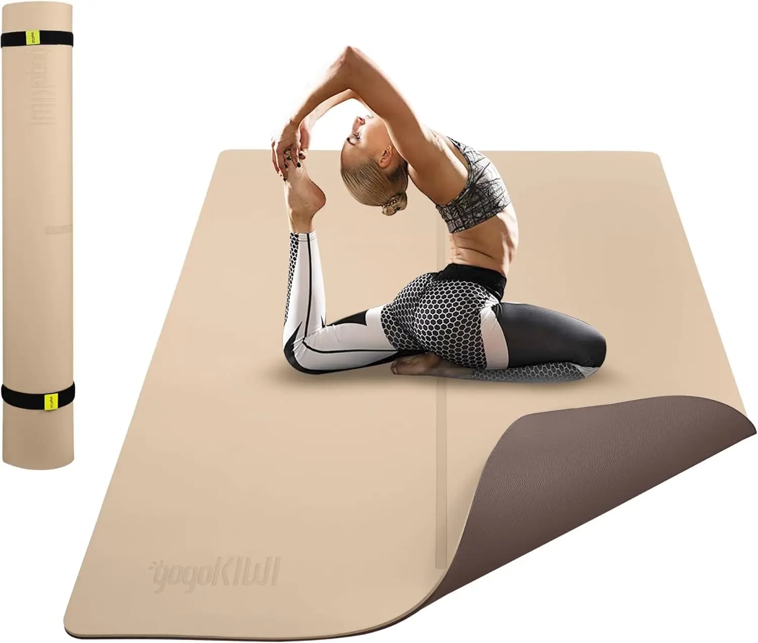 Tappetino Yoga Grande (183x122 cm) – Tappetini per Esercizi Spessi 6 mm e 12 mm per Allenamento a Casa, Tappetini Extra Larghi per Palestra Domestica, Yoga, Pilates