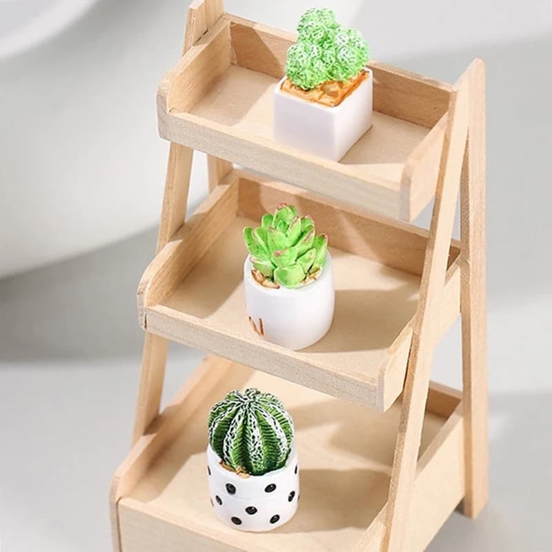 Set di 4 Piante in Vaso in Miniatura 1:12 per Casa delle Bambole, Modello di Cactus per Micro Paesaggio - Decorazione per Casa e Giardino, Accessori per Casa delle Bambole