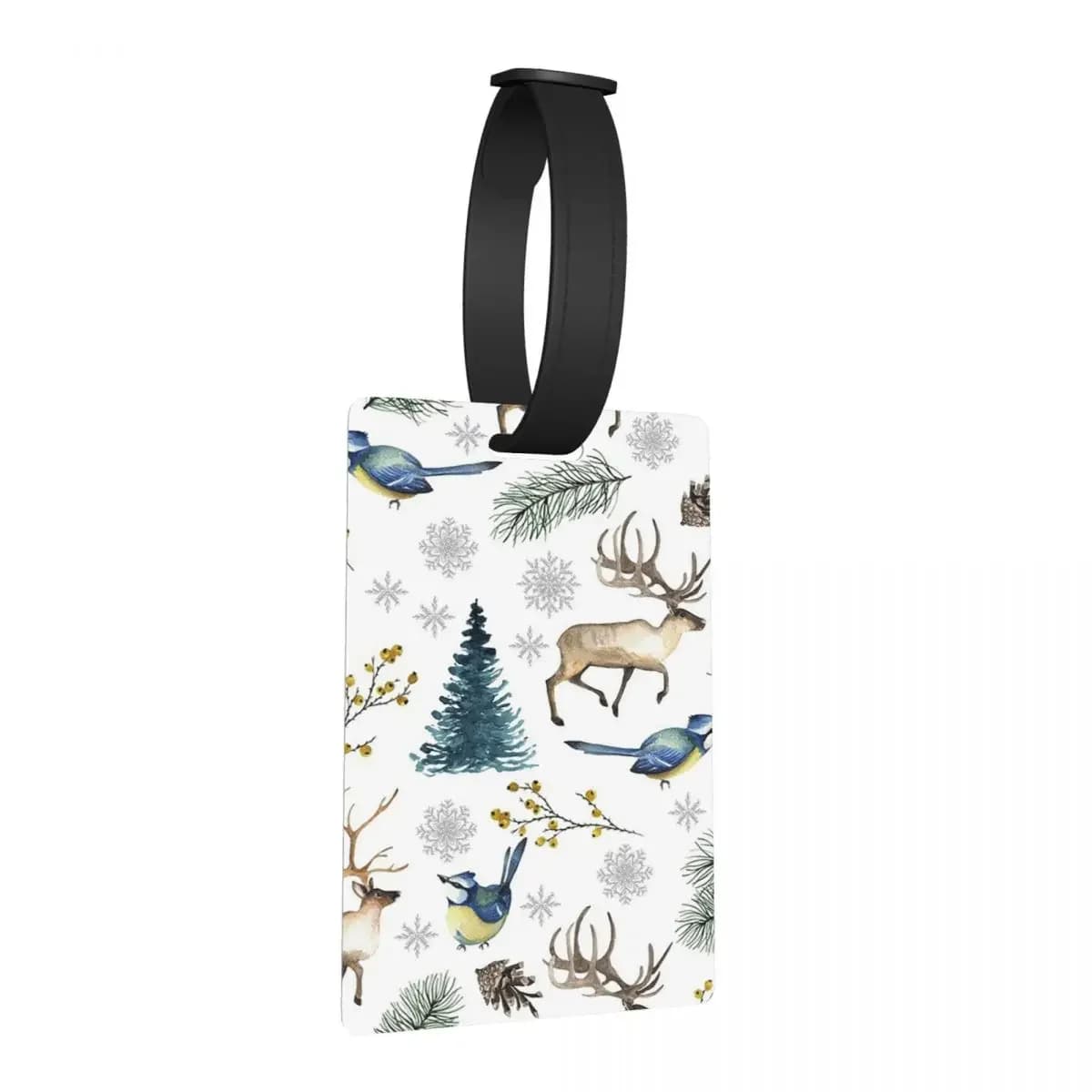 Elegante cervo acquerello modello natalizio etichette per bagagli valigia bagaglio portatile etichetta d'imbarco porta etichette ID nome indirizzo